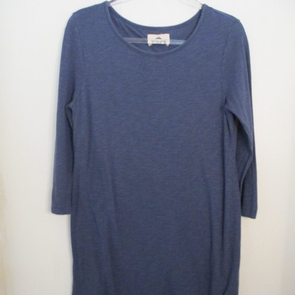 British Khaki Blue Lined Long Sleeve Dress Size M